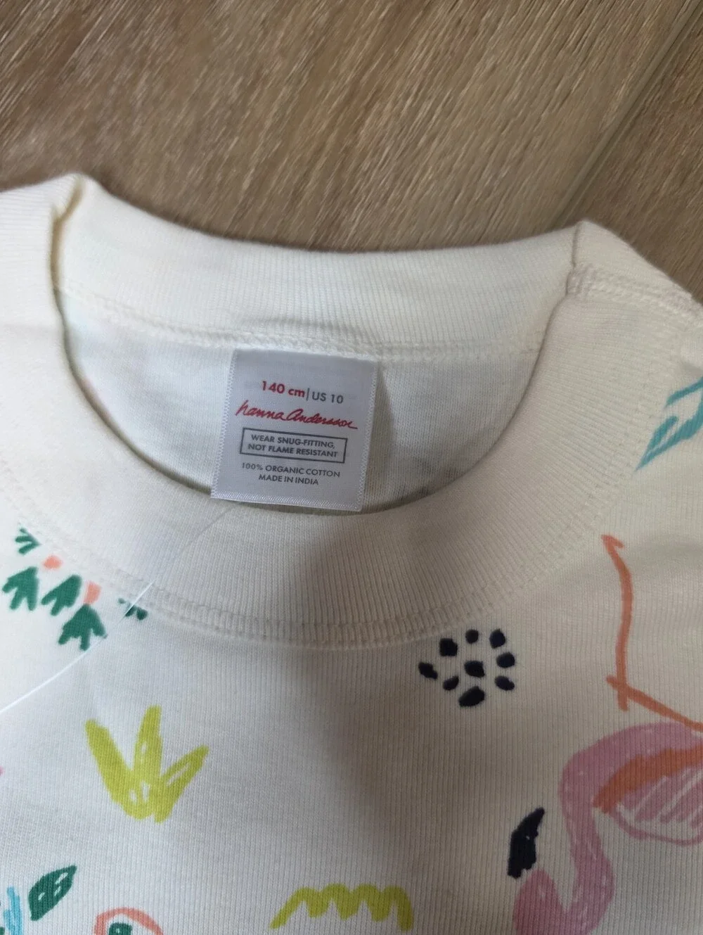 Hanna Andersson Cream Tropical Print Short Pajama Set with Multicolor Birds